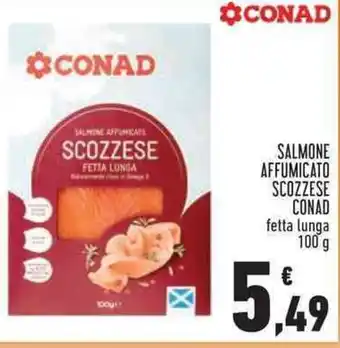 Conad SALMONE AFFUMICATO SCOZZESE CONAD fetta lunga 100 g offerta