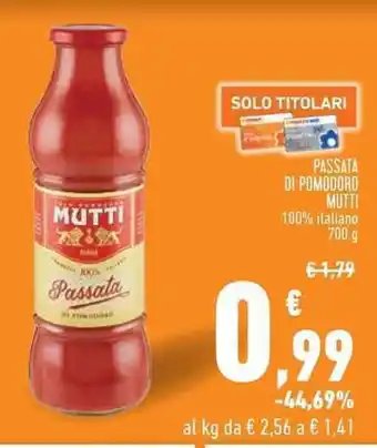 Conad PASSATA DI POMODORO MUTTI 700 g offerta