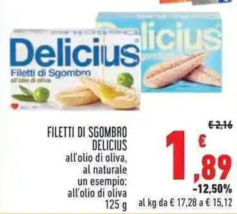 Conad FILETTI DI SGOMBRO DELICIUS 125 g offerta