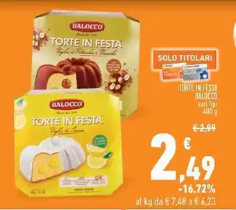 Conad TORTE IN FESTA BALOCCO vari tipi 400 g offerta