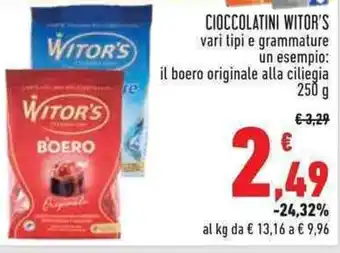 Conad CIOCCOLATINI WITOR'S vari tipi 250 g offerta