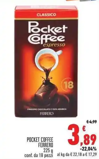 Conad POCKET COFFEE FERRERO 225 g offerta