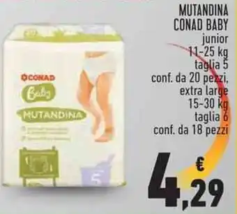 Conad MUTANDINA CONAD BABY junior 11-25 kg taglia 5 offerta