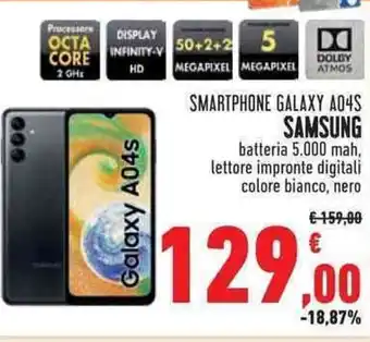 Conad SMARTPHONE GALAXY A04S SAMSUNG offerta