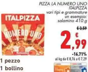 Conad PIZZA LA NUMERO UNO CONAD ITALPIZZA 410 g offerta