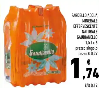 Conad FARDELLO ACQUA MINERALE EFFERVESCENTE NATURALE GAUDIANELLO 1,5 l x 6 offerta
