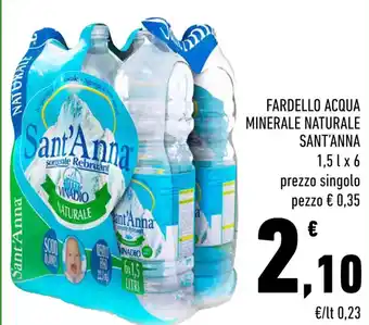 Conad FARDELLO ACQUA MINERALE NATURALE SANT'ANNA 1,5 l x 6 offerta