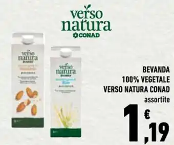 Conad BEVANDA 100% VEGETALE VERSO NATURA CONAD assortite offerta