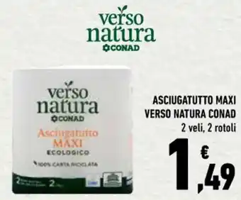 Conad ASCIUGATUTTO MAXI VERSO NATURA CONAD 2 veli, 2 rotoli offerta