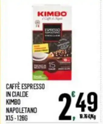 Despar CAFFÈ ESPRESSO IN CIALDE KIMBO NAPOLETANO X15 - 126 G offerta