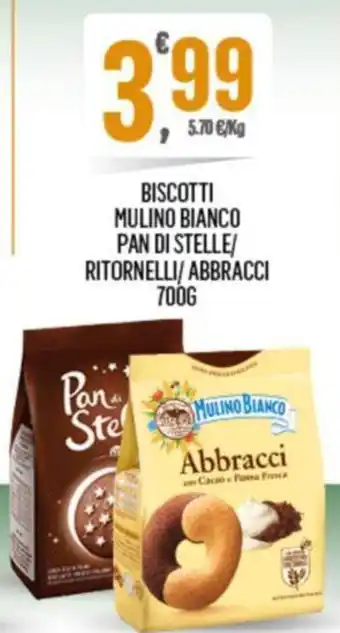 Despar BISCOTTI MULINO BIANCO PAN DI STELLE/ RITORNELLI/ ABBRACCI 700 G offerta