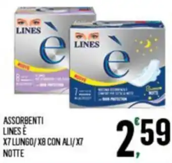 ASSORBENTI LINES È X7 LUNGO/ X8 CON ALI/ X7 NOTTE