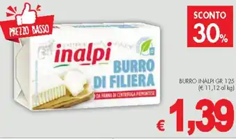 PrestoFresco BURRO INALPI GR 125 offerta