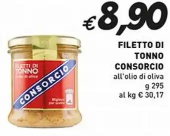 Supermercato Coal FILETTO DI TONNO CONSORCIO all'olio di oliva G 295 offerta