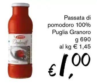 èccoMI Passata di pomodoro 100% Puglia Granoro g 690 offerta
