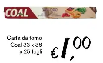 Carta da forno Coal 33 x 38 x 25 fogli