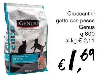èccoMI Croccantini gatto con pesce Genus g 800 offerta
