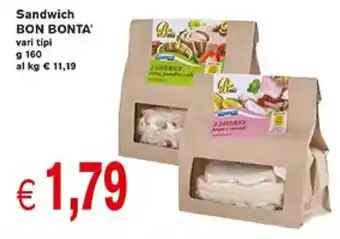 D'Italy Sandwich BON BONTA' vari tipi G 160 offerta