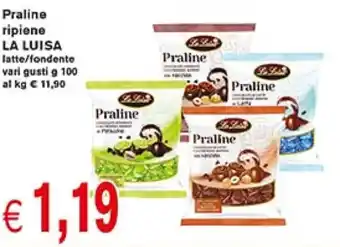 D'Italy Praline ripiene LA LUISA latte/fondente vari gustig 100 offerta