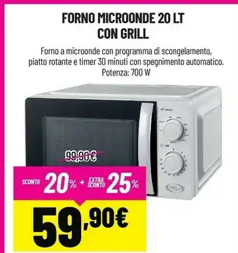 Brico Io Forno Microonde 20 Lt Con Grill offerta