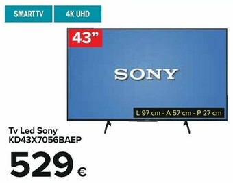 Carrefour Sony Tv Led Kd43x7056baep offerta