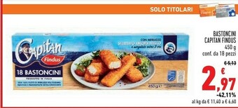 Conad Findus 18 Bastoncini Con 100% Filetti Di Merluzzo 450 G(ml) offerta