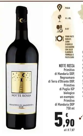 Conad City Notte rossa Negroamaro Di Terra D'Otranto DOP 750 G(ml) offerta