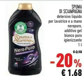 Conad Spuma di Sciampagna Detersivo Liquido Per Lavatrice E A Mano Neropuro offerta