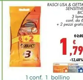 Conad Bic Sensitive 1 Rasoio Da Uomo Arancione offerta