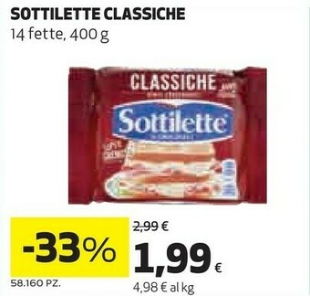 Coop Mondelez Sottilette Le Originali Classiche offerta
