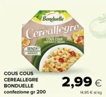Tigre COUS COUS CEREALLEGRE BONDUELLE confezione gr 200 offerta