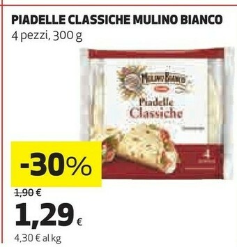 Coop Mulino Bianco Piadelle Classiche 300 G(ml) offerta