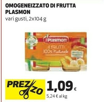 Coop Plasmon Omogeneizzato Di Frutta 208 G offerta