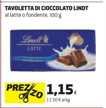 Coop Lindt Tavoletta Di Cioccolato offerta
