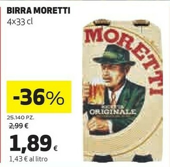 Coop Birra Moretti - Birra Moretti 330 G(ml) offerta