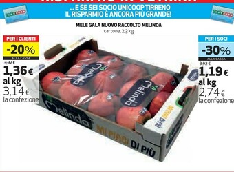Coop Melinda Mele Gala Nuovo Raccolto offerta