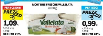 Coop Galbani Ricottine Fresche Vallelata 200 G(ml) offerta