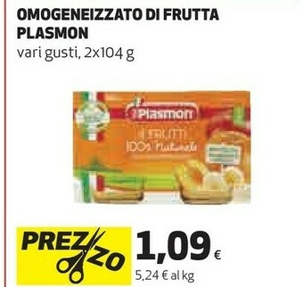 Coop Plasmon Omogeneizzato Di Frutta 208 G offerta