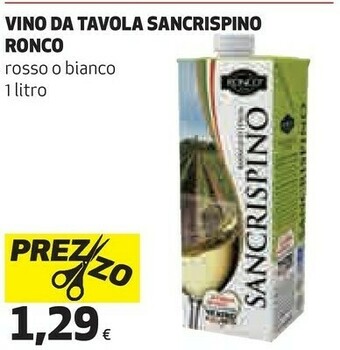 Coop Ronco Vino Da Tavola Sancrispino offerta
