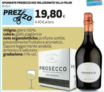 Ipercoop Villa Folini Spumante Prosecco Doc offerta