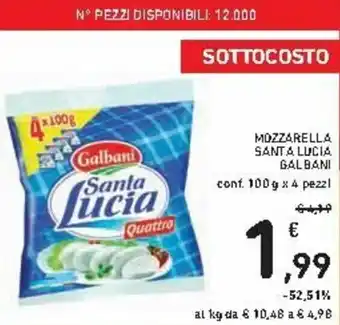 Spazio Conad Galbani Santa Lucia Mozzarella 100g x 4 pezzi offerta