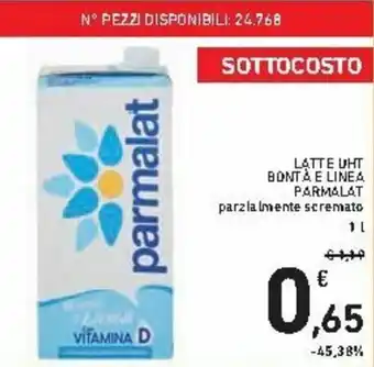 Spazio Conad Parmalat Latte UHT Bontà e Linea 1l offerta