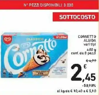 Spazio Conad Algida Cornetto 480g 8 pezzi offerta