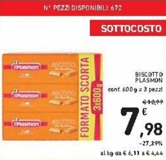Spazio Conad Plasmon Biscotto 600g x 3 pezzi offerta