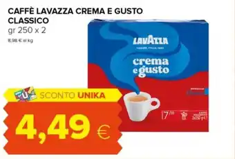 Tigre CAFFÈ LAVAZZA CREMA E GUSTO CLASSICO gr 250 x 2 offerta
