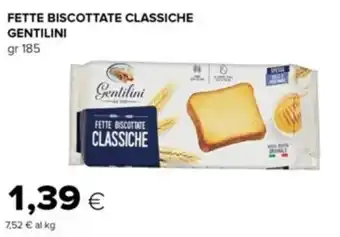 Tigre FETTE BISCOTTATE CLASSICHE GENTILINI gr 185 offerta