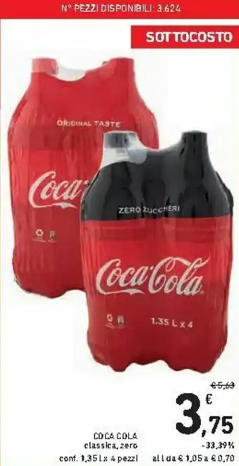 Spazio Conad Coca Cola 1,35l x 4 pezzi offerta