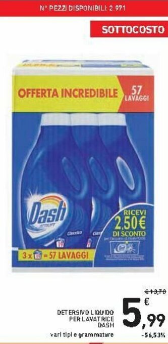 Spazio Conad Dash Detersivo Liquido per Lavatrice offerta