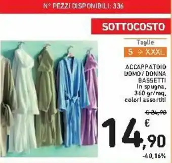 Spazio Conad Accappatoio Uomo/ Donna Bassetti 360gr offerta