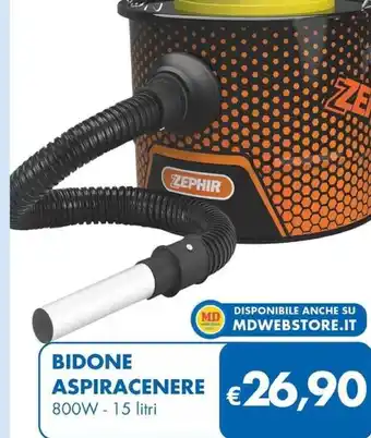 MD Discount Zephir bidone aspiracenere offerta